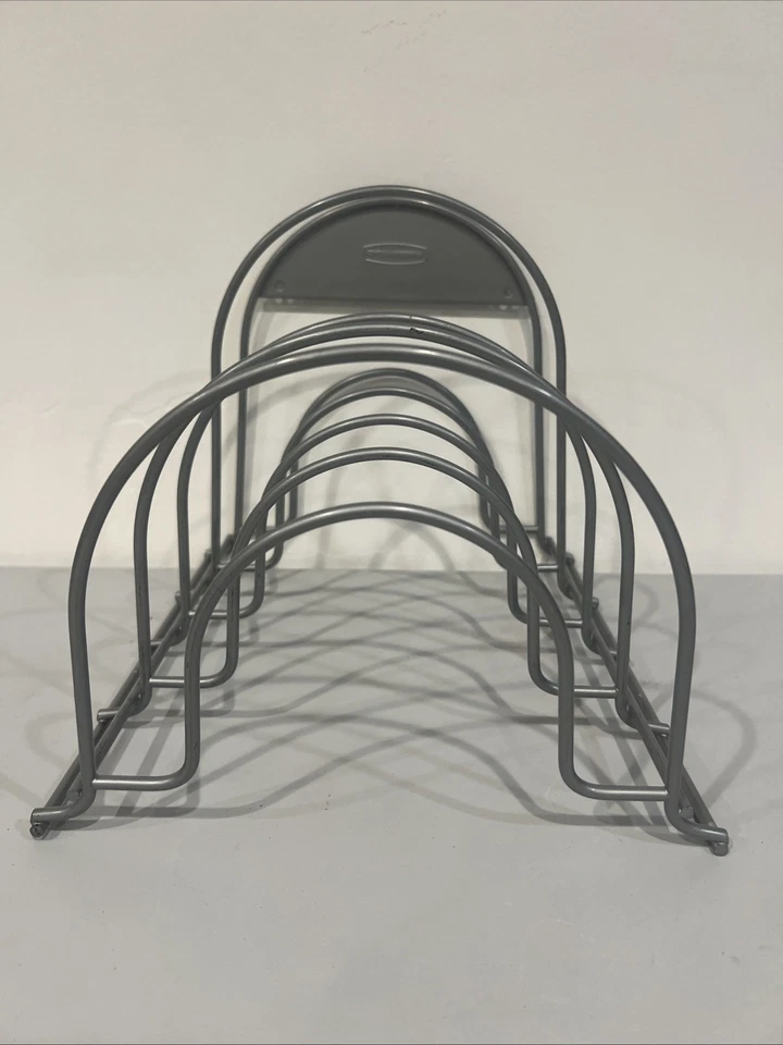 Rubbermaid 4 Niveles Resistente Olla Sartén Organizador Estante Utensilios de Cocina Tapas Soporte Gris. Foto 2 de 4