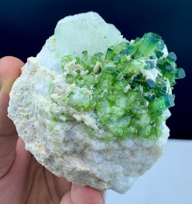 193 Gm Natural Tourmaline Cluster Combine Pullcite on Matrix Specimen From AFG