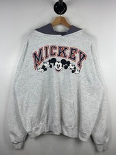 Vintage 90s Disney Mickey Mouse Grey Hoodie Size XL