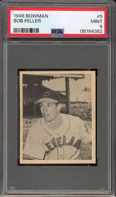 1948 Bowman #5 Bob Feller PSA MINT 9