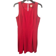 LOFT Sheath Dress Pencil Red Sleeveless Office Business Casual Size 4