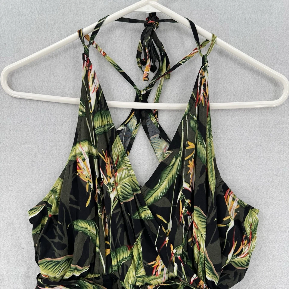 BCBGMAXAZRIA Bird Of Paradise Mameluco Mujer Pequeño Envolvente Corbata Cintura Halter Nuevo con Etiquetas Foto 4 de 4