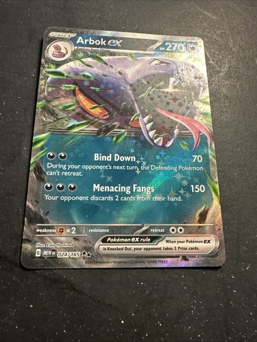 2023 Pokemon 151 Scarlet Violet Arbok Ex 24 /165 Holo Holographic Full Art - Bild 4 von 12