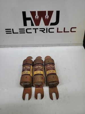 (Lot Of 3) Fusetron ACK-300 300A Dual Element Bolt On Cartridge Fuses