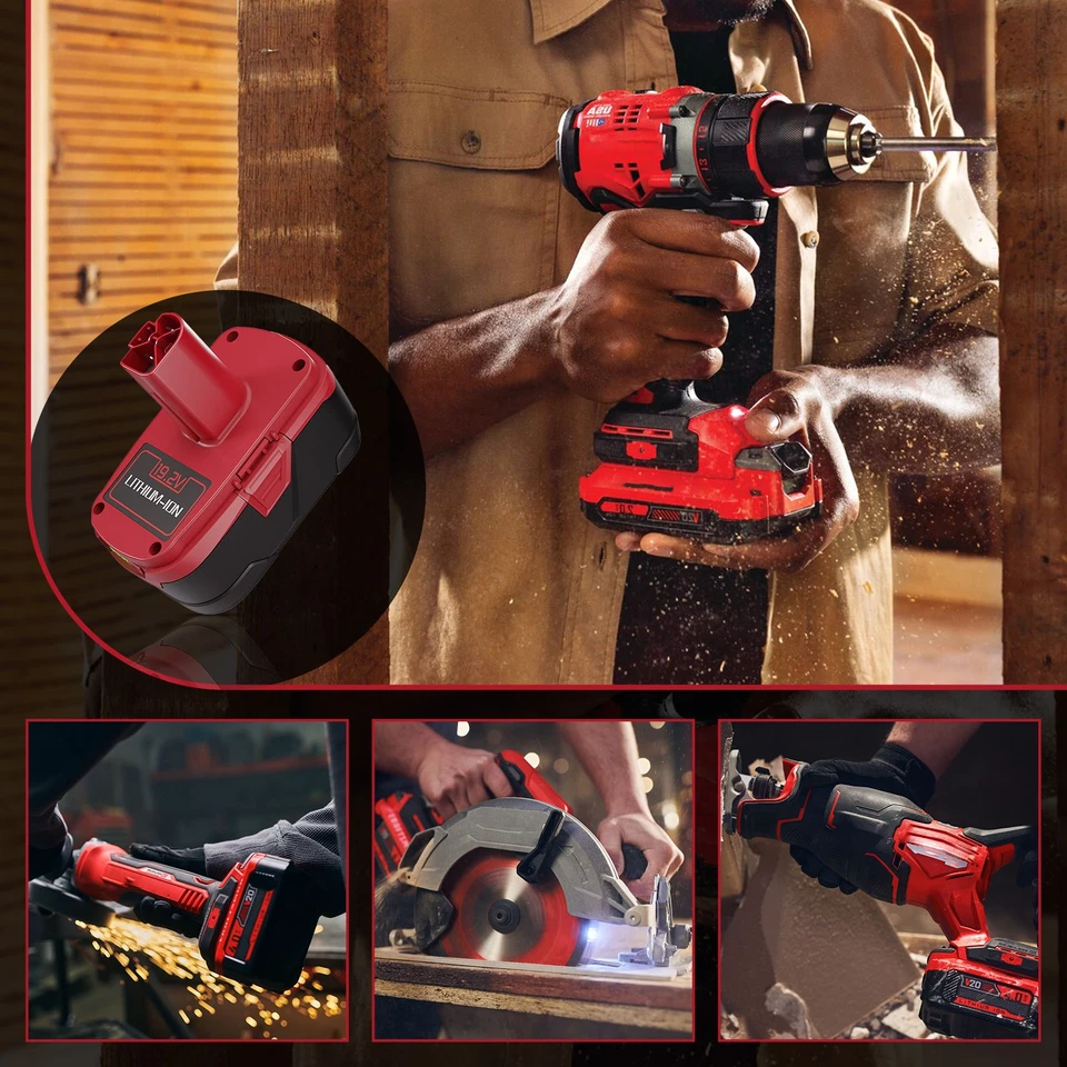 Paquete de 1-2 8,0 Ah para batería de litio XCP C3 DieHard 11375/cargador Craftsman 19,2 V Foto 2 de 4