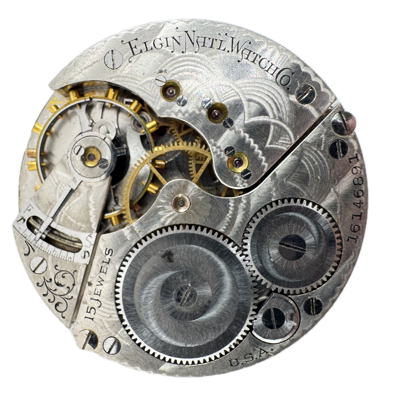 Antique 16s 1912 Elgin 15 Jewel Mechanical Hunter Pocket Watch Movement 312 USA