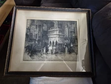 Ltd Ed Signed Etching "Shrine of St Edward the Confessor" by Hedley Fitton