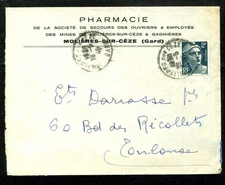 Pharmacy à molieres sur cèze gard 1945 2 francs n°-7269