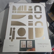 Threshold Modern Wall Art Canvas Abstract Set of 2, 24"x 30" Canvases Gold