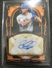 Evan Carter Chrome 2026 Orange /25 Auto