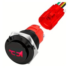12V 16MM Marine Horn Button, Red LED Lighted Momentary Push Button, Stainless...