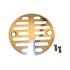 Lasco 03-1247 Shower Drain Grate, 3-1/2 In. With Two Screws, Chrome Plated -