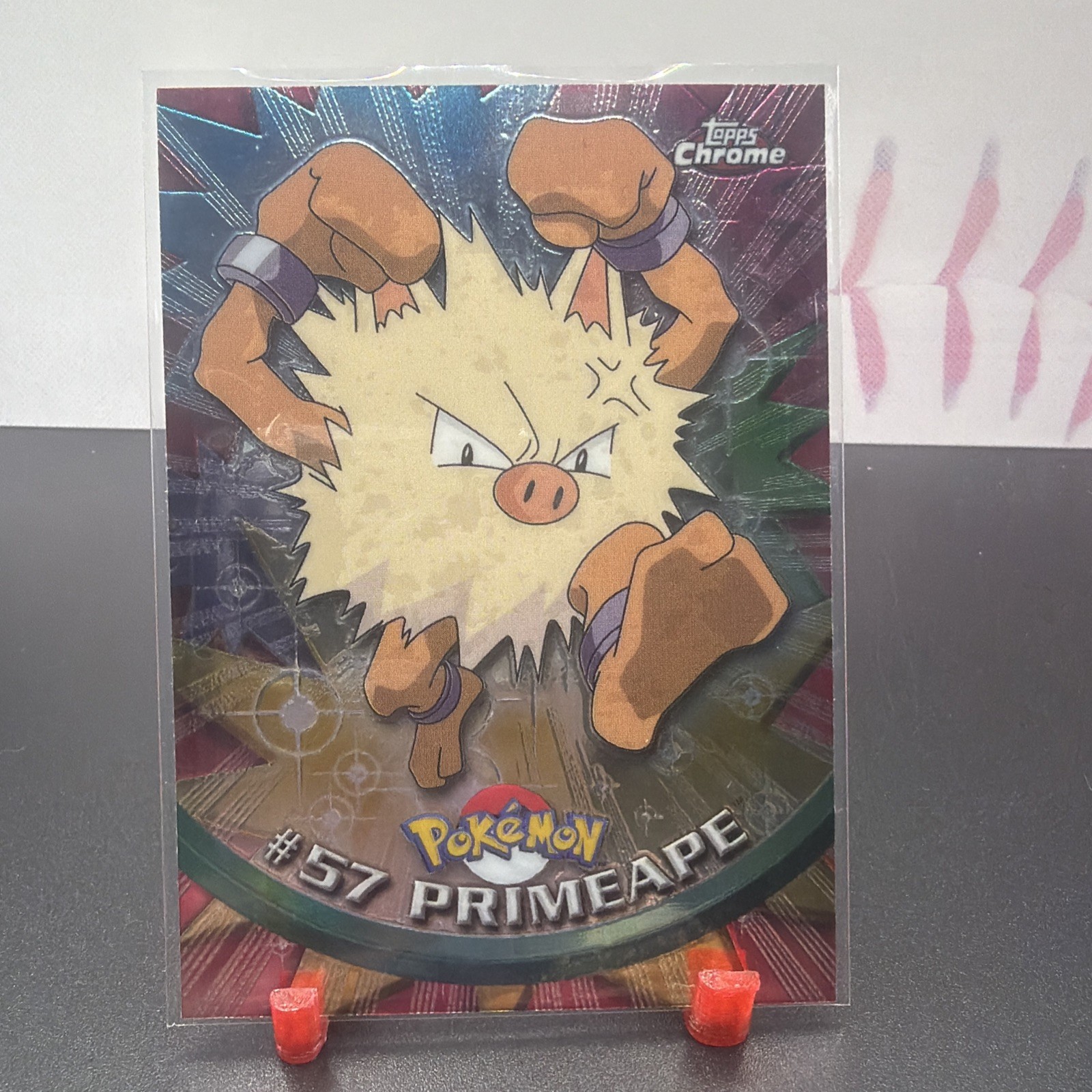 2000 Topps Chrome Pokemon Primeape #57 Series 1