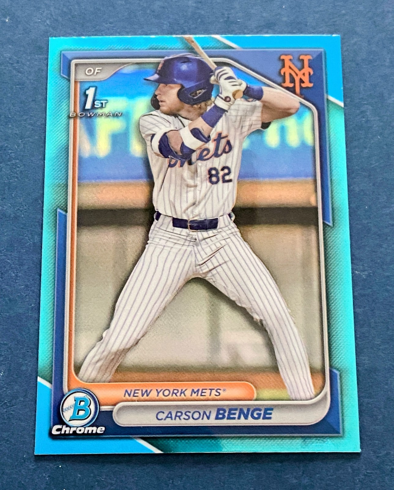Carson Benge 1st - 2024 Bowman Draft Chrome Sky Blue Refractor - #BDC-28 Mets RC