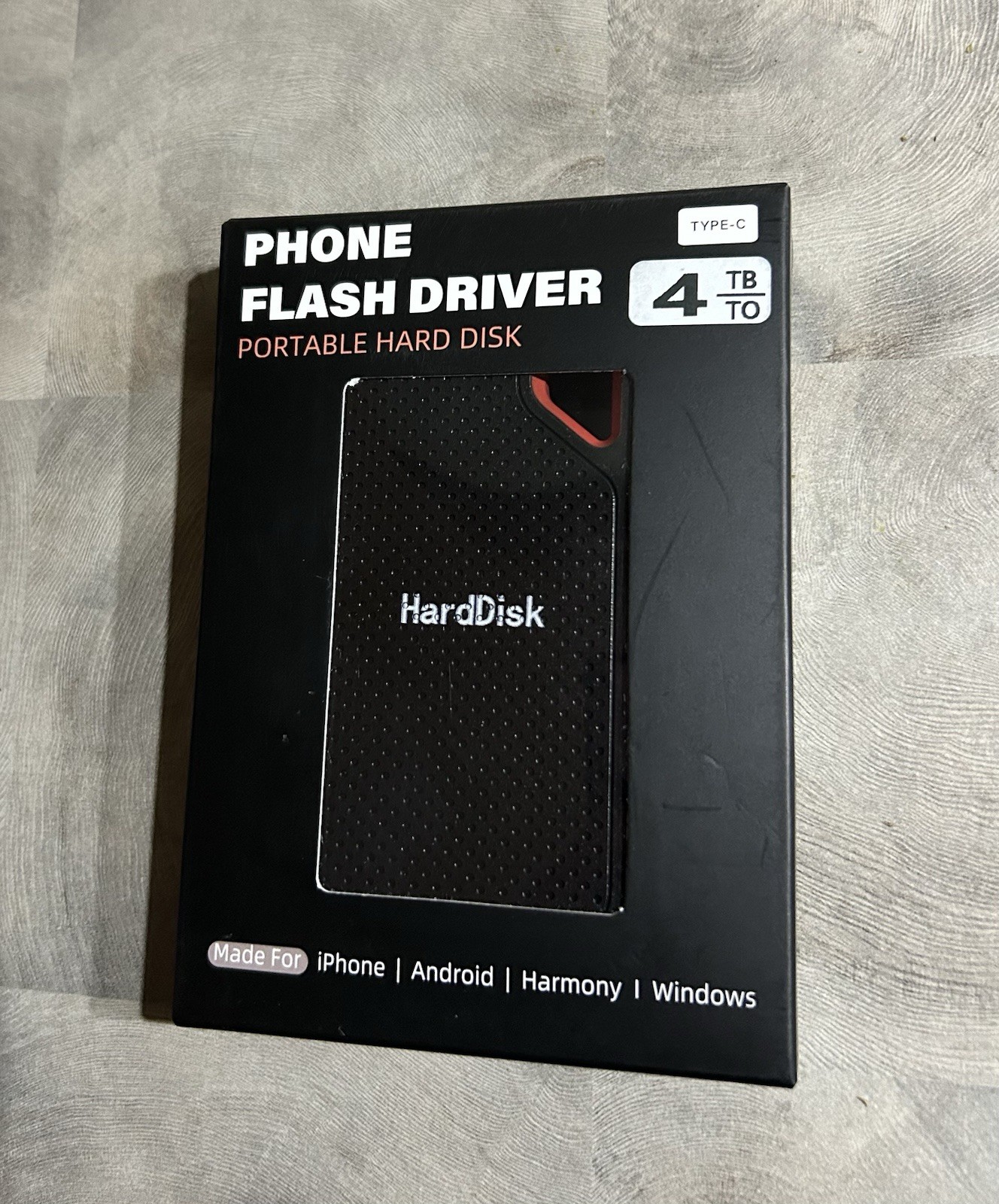 Disque dur externe 4 To portable USB-C pour stockage de données