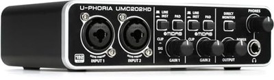 Behringer U-PHORIA UMC202HD 2x2 USB-Audio-Interface 24-Bit/192kHz Midas-Preamps