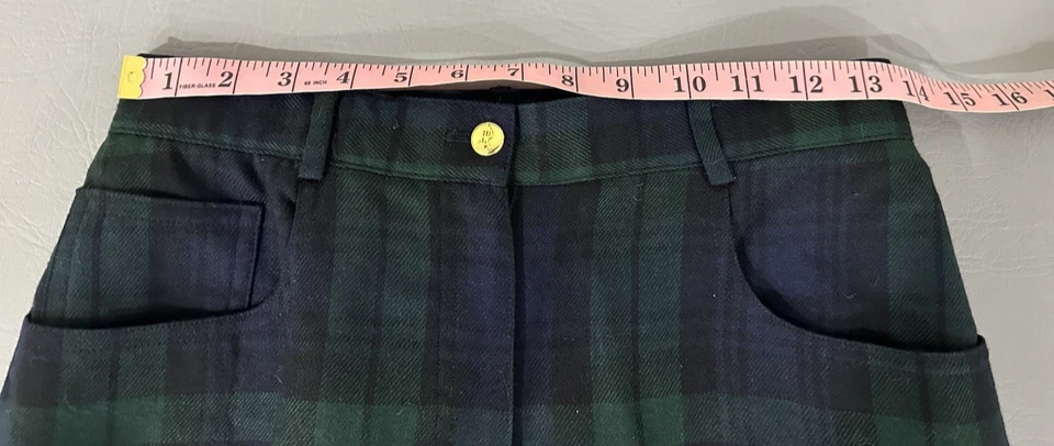 8 pantalones vintage Lauren Ralph Lauren para mujer a cuadros azul verde Foto 3 de 4