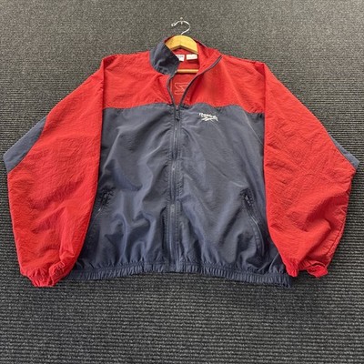 Vintage 90 s Reebok Men s Colorblock Full Zip Track Jacket Navy/Red Medium