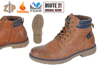 ROUTE 21 GENTS BOOTS LACE ZIP WARM NEW MENS CASUAL SMART