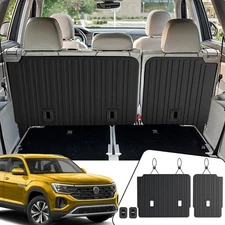 Kick Mats Backrest for 2018-2025 Volkswagen VW Atlas Bench Seat Black 