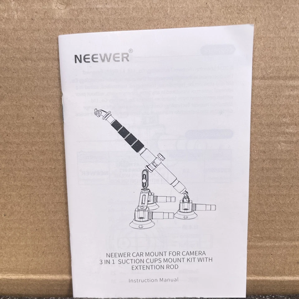 NEEWER 3-Suction Car Mount Kit w/ Pole, Quick Release for GoPro/Insta360, Camera - Image 2 of 4