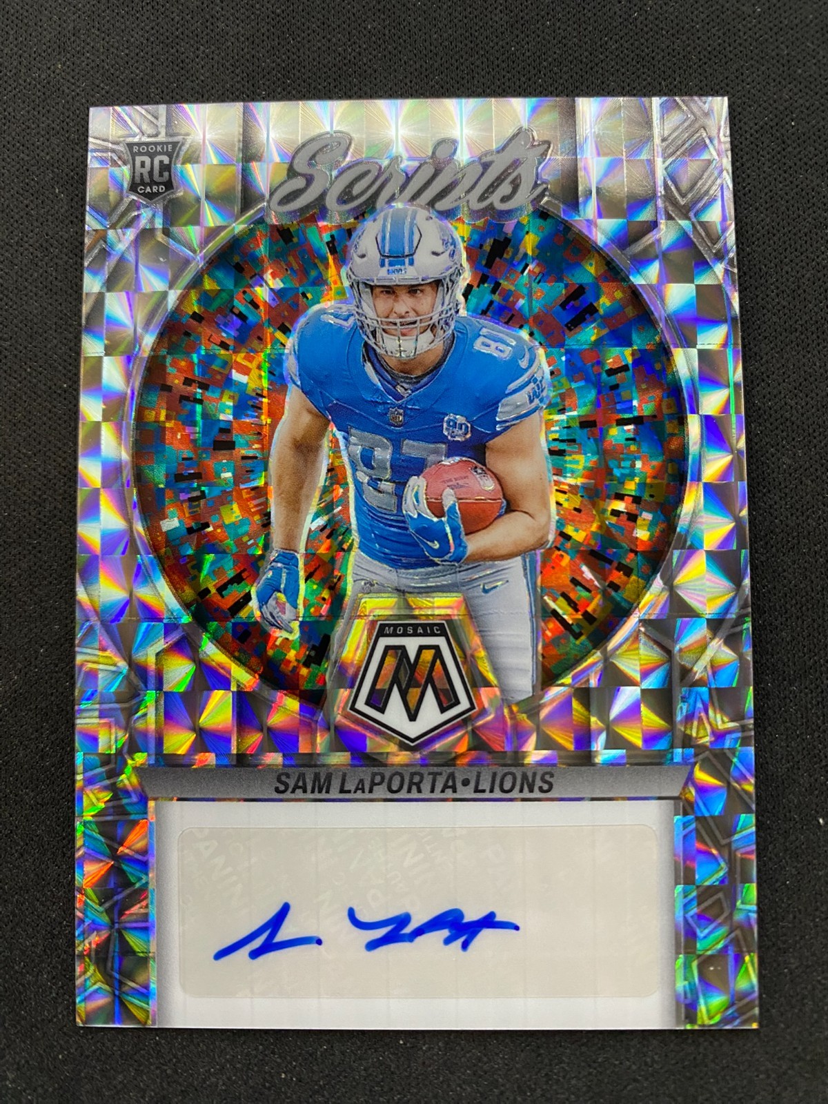 2023 Mosaic Silver Prizm Scripts Sam LaPorta #RS-SL RC Auto Lions Sharp!