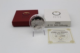 PRAGER: Österreich 10 Euro 2006 Stift Göttweig Silber [B10]#k