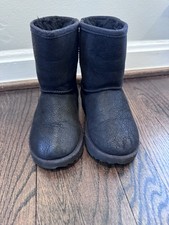 UGG Classic Short II Waterproof Boots Black Kids Sz 11c NEW