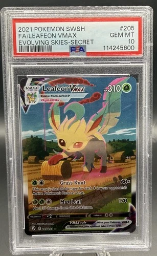 Pokémon Evolving Skies Leafeon VMAX 205/203 PSA 10