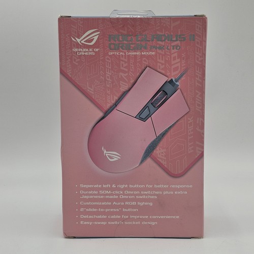 ROG Gladius II Origin PNK LTD Wired 12000 DPI Gaming Mouse New And Sealed - Picture 5 of 10