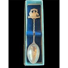 Antique Sterling Silver Edinburgh Scotland Souvenir Spoon In Box 1917 925 10.21g