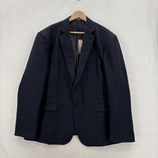 PJ Paul Jones Blazer Mens 2XL Blue Herringbone Tweed Wool Sport Coat Jacket NWT