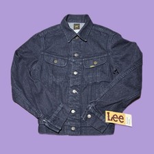 BNWT Vintage 1970s Lee Riders Black Denim Tucker Jacket Size 34R PATD- 153438