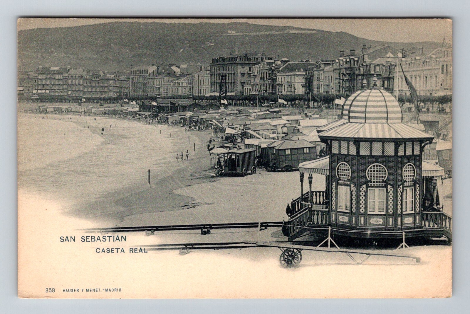 Spain- San Sebastian Royal Family Beach Bathing House Old Post Vintage Postcard
