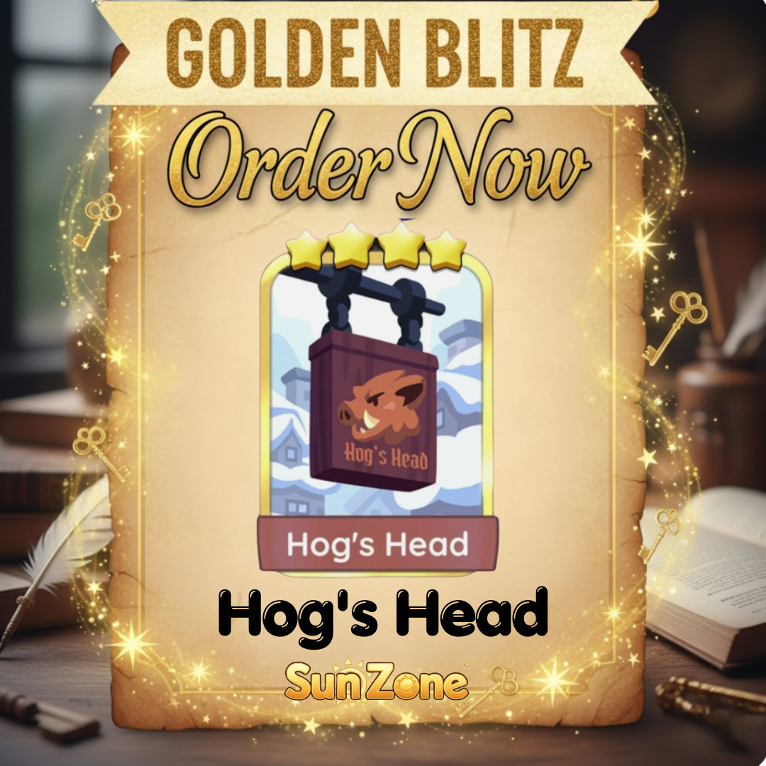 Golden Blitz  Stickers Monopoly Go 4⭐  Hog's Head set18 Sticker  🌻
