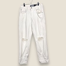 Levi Strauss Silver Tab 94 Baggy Distressed Jeans White Denim Grunge Women 30x30