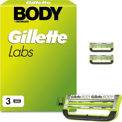 GilletteLabs Body & Intimate Männer Rasierklingen  3 ORIGINAL Ersatzklingen
