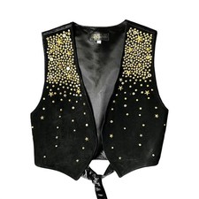 Vintage Kathrine Baumann Beverly Hills Womens Small Black Studded Leather Vest