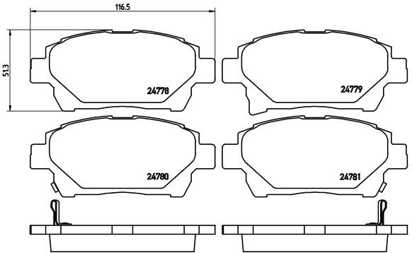 BRAKE PAD SET DISC BRAKE P 83 097 FOR ASTON MARTIN TOYOTA 1NR-FE 1.3L 4cyl 1.0L - Image 15