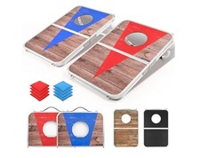 Portable Cornhole Board Set with 8 Bean Bags 24x16 Inches