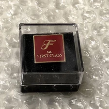 Japan Airlines JAL First Class Pin Badge Used Rare Collectible
