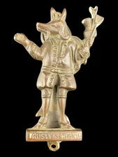 Antique English Victorian Brass Trusty Servant Door Knocker