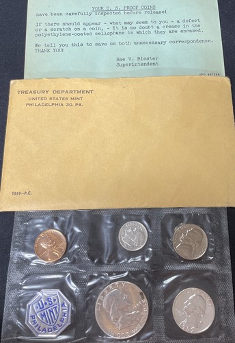 1959 US Mint Proof Coin Set 5 Coin Set