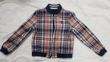 Polo Ralph Lauren Jacket Kids Size 5 Reversible Bomber Plaid New York Navy Blue