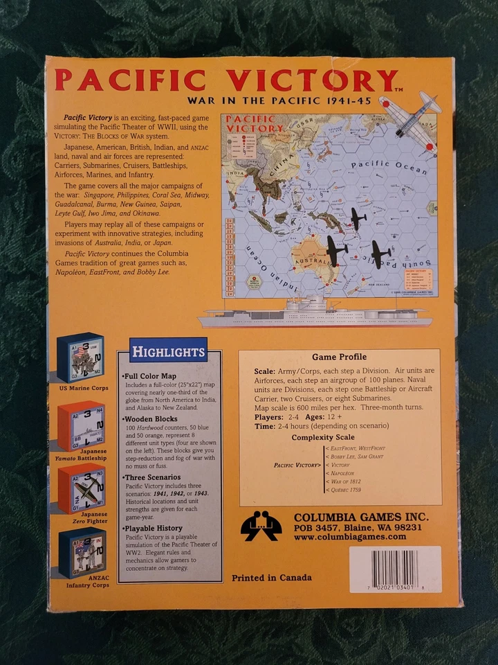 PACIFIC VICTORY   (Columbia Games, 2000)   UNSTICKERED & COMPLETE - Image 2 of 4
