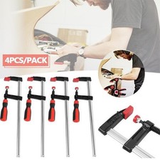 4Pc Heavy Duty F Clamps 50x300mm Woodworking Bar Clamp Quick Slide Hand Tool Kit