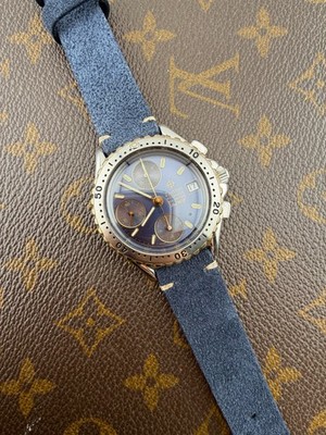 Zodiac Sea Wolf Chronograph Valjoux 7750 Stainless Steel Purple Dial Swiss Made