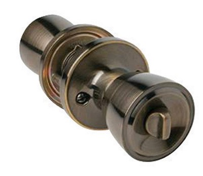 Home Plus LA2111 ANSI Grade 3 Antique Brass Privacy Lockset 1-3/4 Thick in.