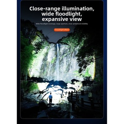 Akku LED Taschenlampe Dreifach Lichtquelle 500m Sichtbarkeit