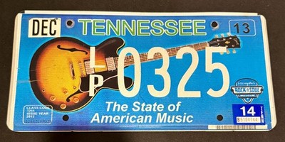 Tennessee Guitar License Plate Memphis Rock n Soul Museum American Music LP0325